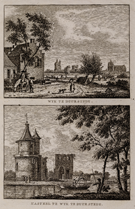  Gezicht vanaf het veerhuis aan de Rijswijkse kant op de stad Wijk bij Duurstede met kasteel en kerk / Gezicht vanuit ...