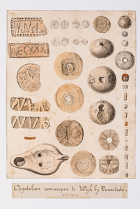  Compilatie van 31 archeologische voorwerpen uit Dorestad
