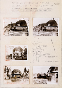  Compilatie van 5 foto's (en een plattegrondje) van de Hervormde Pastorie aan de Hoogstraat 28 te Wijk bij Duurstede, ...