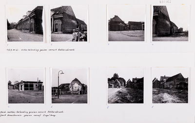  Compilatie van 8 foto's van de (bebouwings)situatie op de hoek van de Achterstraat en de Maleborduurstraat te Wijk bij ...