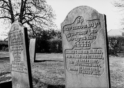  Grafsteen van Jozeph de Vries respectievelijk van Jenneke van der Sluijs op het Joodse deel van de Algemene ...
