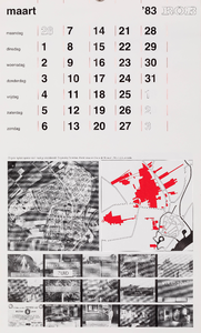  Aan Dorestad gewijd blad van de maand maart van een jaarkalender 1983 van de Rijksdienst voor het Oudheidkundig ...
