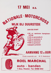  Aankondiging nationale motorcross te Wijk bij Duurstede onder auspiciën van M.O. Nederland