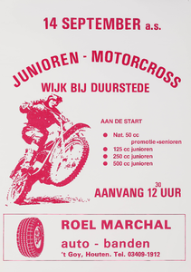  Aankondiging junioren motorcross te Wijk bij Duurstede