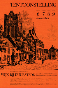  Aankondiging archeologische en historische tentoonstelling in de Grote Kerk te Wijk bij Duurstede op 6-9 november (1985?)