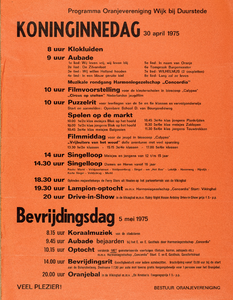  Programma Koninginnedag en Bevrijdingsdag 1975