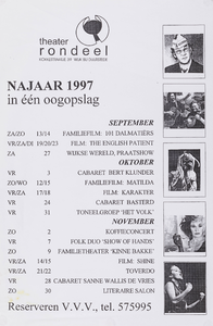  Programma najaar 1997 theater Rondeel te Wijk bij Duurstede