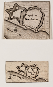  Twee plattegrondjes van de vesting Wijk bij Duurstede