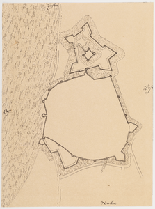  Plattegrond van de vesting Wijk bij Duurstede met opgave van geprojecteerde wijzigingen (manuscript-copie)