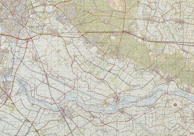  Topografische kaart van het Kromme Rijngebied met fietsroutes