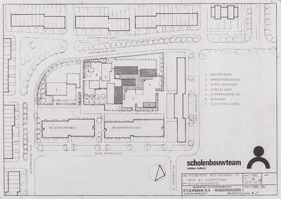  Bouwtekening van een 7-klassige basisschool aan de Karolingersweg West te Wijk bij Duurstede (2)