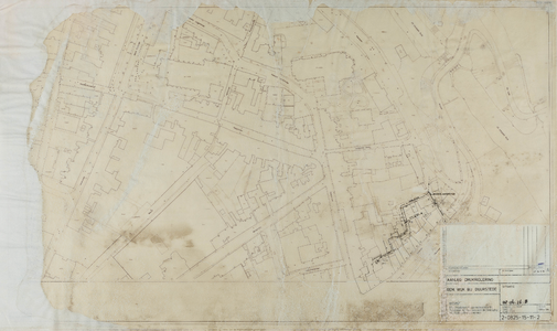  Situatie-plattegrond met aanlegtracé drukriolering in de binnenstad van Wijk bij Duurstede