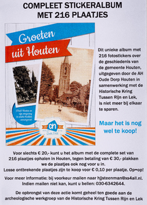  Aankondiging verkoop stickeralbum 'Groeten uit Houten' ter gelegenheid van het 85-jarige bestaan van AH Oude Dorp Houten