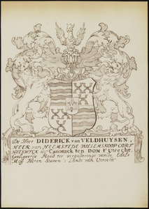  Afbeelding van het wapen van Diderick van Veldhuysen, heer van Heemstede etc.