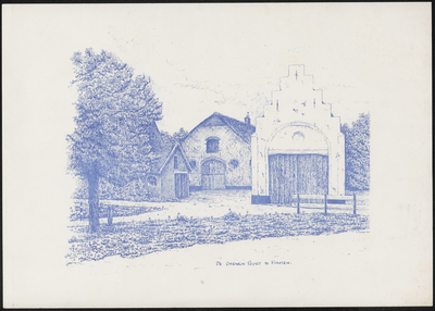  Tekening van boerderij de Steenen Poort door H. Hoogstra