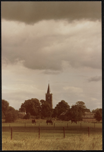  Zicht op het oude dorp vanaf de Wulfsedijk met centraal de toren van de Nederlandse-hervormde kerk