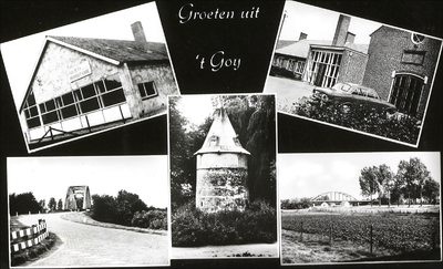  Prentbriefkaart met foto's van de Van Tets fruitteeltschool aan de Wickenburghseweg, de Lagere Landbouwschool aan de ...