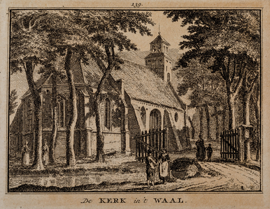  Gezicht op de achterzijde van de NH-kerk in het Waal (no. 139)