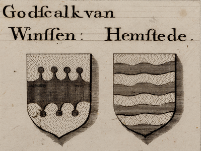  Tekening van het wapen van Godschalk van Winssen van Heemstede