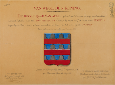  Copie van de bevestiging (met omschrijving en tekening) door de Hoge Raad van Adel op 11 september 1816 van de ...