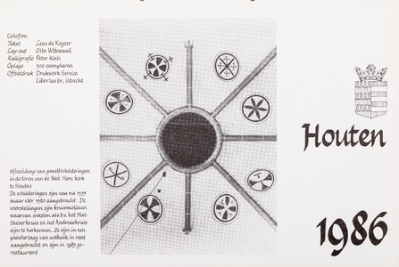  Omslag 'Kalender 1986' met binnenin afbeeldingen van plaatsen en boerderijen binnen de gemeente Houten