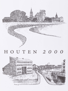  Omslag kalender 'Houten 2000' met binnenin afbeeldingen van plaatsen en boerderijen binnen de gemeente Houten