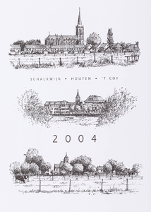  Omslag kalender 'Schalkwijk - Houten - 't Goy 2004' met binnenin afbeeldingen van plaatsen en boerderijen binnen de ...