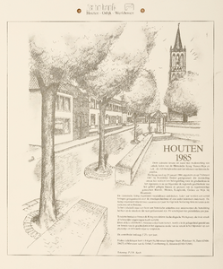  Omslag kalender 'Houten 1985' met binnenin afbeeldingen van plaatsen en boerderijen