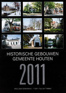 Omslag kalender 'Historische gebouwen gemeente Houten 2011' met binnenin foto's van plaatsen en boerderijen