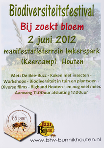  Aankondiging biodiversiteitsfestival 'Bij zoekt bloem' op het Imkerspark (Keercamp) te Houten