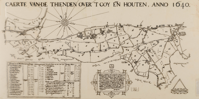  Eigenhandige copie van een kaart (Het Utrechts Archief, St. Marie, 772) van tienden onder 't Goy en Houten door J. van ...