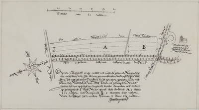  Eigenhandige copie van een kaart (O. Wttewaall te 't Goy) van landerijen van het Domkapittel onder 't Goy door J. van ...