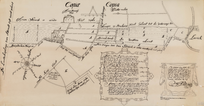 Eigenhandige copie van een copie door Th. Pothoven van oktober 1675 van een copie door J. van Diepenem van een kaart ...