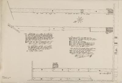  Eigenhandige copie van een kaart (Het Utrechts Archief, Oudmunster, 933, pp. 92-93) van landerijen onder Schalkwijk ...