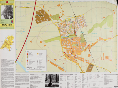  Plattegrond,met toekomstige uitbreidingswijken, kern Houten (1ste druk)