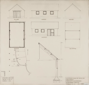  Aanvraag voor de bouw van een garage voor A.C. van Kippersluis, Binnenweg 5 te Houten