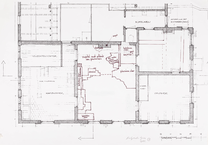  Werktekening bouwhistorisch onderzoek boerderij De Grote Geer aan de Snoeksloot te Houten (no. 1)