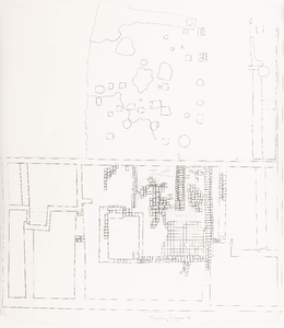  Werktekening archeologische opgraving voormalige boerderij 't Groen aan Oudwulfseweg te Houten (no. 5)