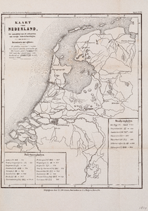  Kaart van Nederland, ter aanwijzing van de uitkomsten van enige schedelmetingen