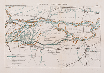  Kaart van de verlegging van de Maasmond bij Geertruidenberg