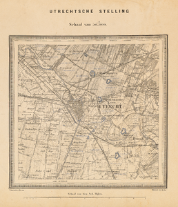  [Topografische kaart] Utrechtsche Stelling [Met inundatie-forten aangegeven]