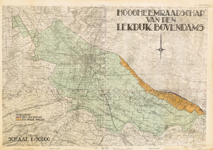  [Kaart gedifferentieerde belastingomslag] Hoogheemraadschap van den Lekdijk BovendamsUtrecht, Wijk bij Duurstede