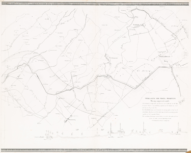  Kaart van de situatie der Grebbe Linie, strekkend van de rivier de Waal, omtrent het dorp Doodewaard door de Betuwe ...