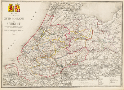  Kaart van de Provincieën Zuid Holland en Utrecht