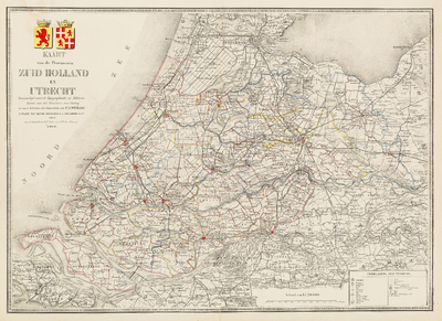  Kaart van de Provincieën Zuid Holland en Utrecht