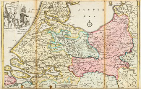  Kaart van Zuyd Holland met Aanwyzing der Overstrooming door Eys en Dykbraaken in den Jaare 1726 omtrent de Maanden ...