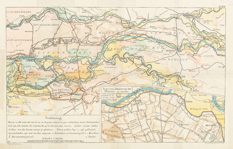  [Kaart van de afwatering van het rivierengebied vanaf Pannerden tot Schoonhoven/Geertruidenberg. Met inzetkaart] Type ...