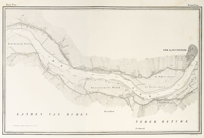  Kaart van de rivieren de Boven en Neder-Rijn, de Lek en de Nieuwe Maas, van Lobith tot Brielle, in twintig bladen, ...