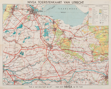  NIVEA Toeristenkaart voor wielrijders, automobilisten en wandelaars 1:200.000. Kaart 6 (Utrecht)