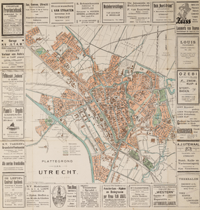  Plattegrond met stratenlijst van Utrecht